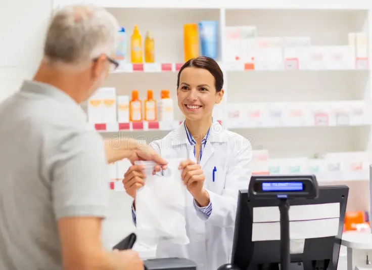 apothecary-selling-drug-to-senior-man-pharmacy-medicine-pharmaceutics-health-care-people-concept-female-giving-male-105318612